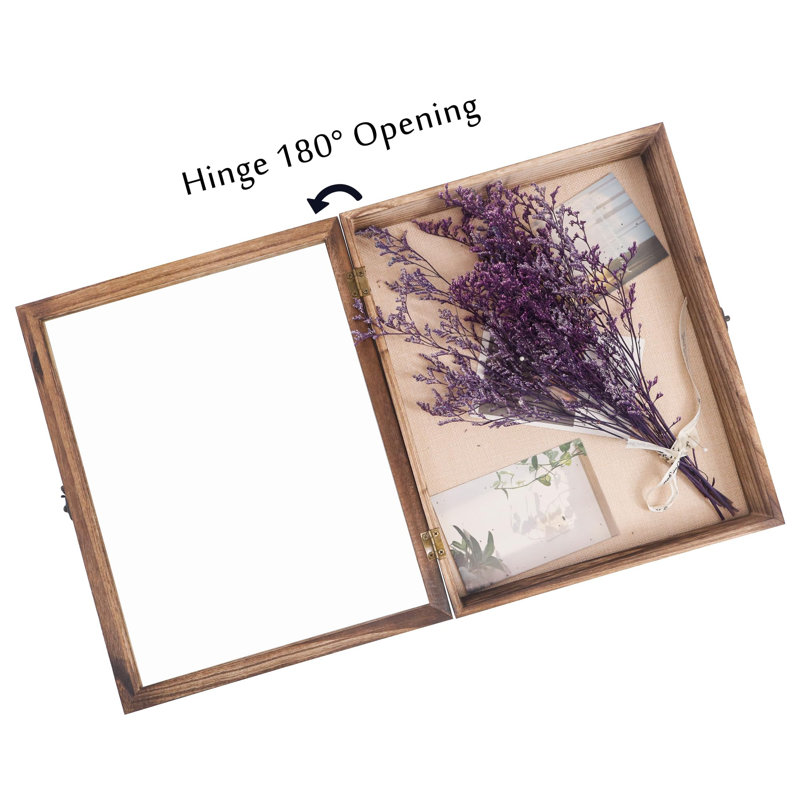Shadow Box Frame 11X14, Wood Display Boxes With Linen Back - Large Shadow Box With Paulownia Wood And Real Glass Cover For Wall Or Tabletop Display