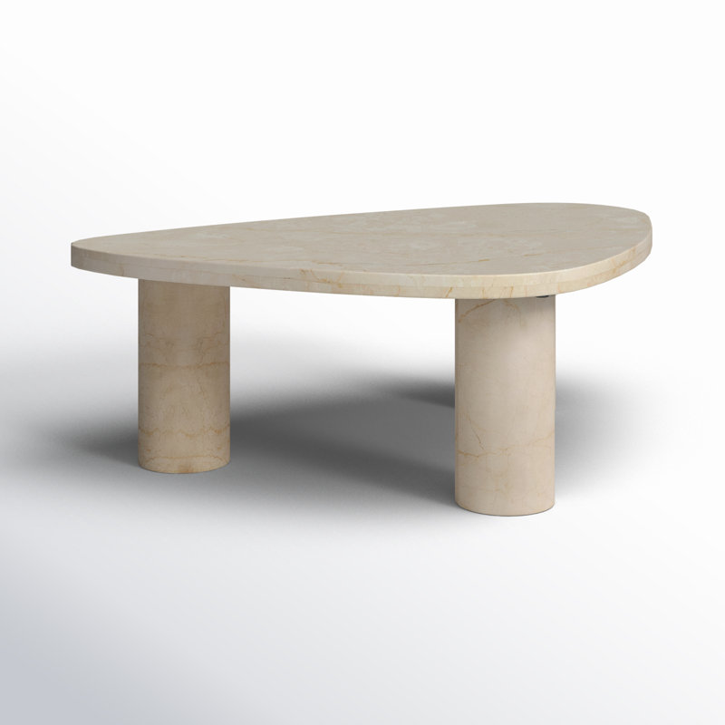 Zion Coffee Table - Small Table - Merlot, 13" H x 36" L x 25.5" W, Cream Marble