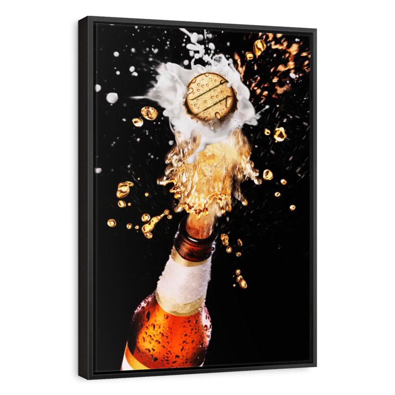 Beer Bottle Cap Pop, 13" X 19", Floating Frame Black