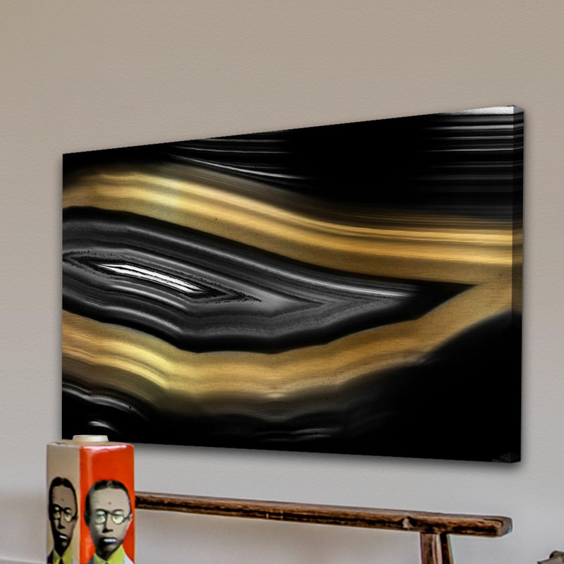 « gold clin d’oeil », reproduction d’art sur toile tendue, H 30 po x l 45 po x P 1,5 po