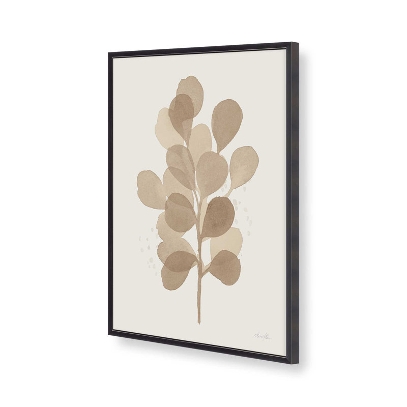 «Tan Leaf Impressions I Print», Cadre de coin ouvert en zinc patiné, H 15,25 po x l 12,25 po