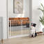 Dog Gate Wide Stair Gate with Door Pressure Fit 75-145W cm Black-139062446-139062448