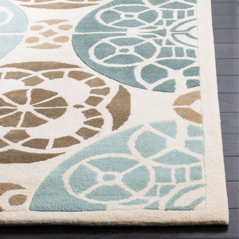 Charlee Hand Tufted Wool Floral Rug, Rectangle 3' x 5'