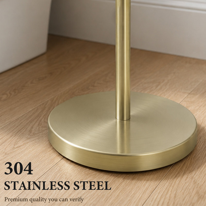 Adjustable Height Freestanding Toilet Paper Holder, Brushed Gold