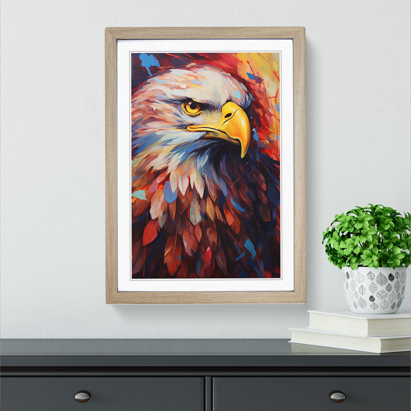 Eagle No.2 - Framed Print, 46cm H x 34cm W, Oak Framed