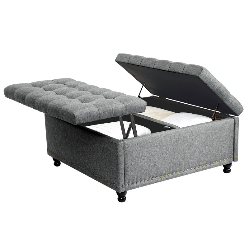Table basse avec repose-pieds Cristba, Gris