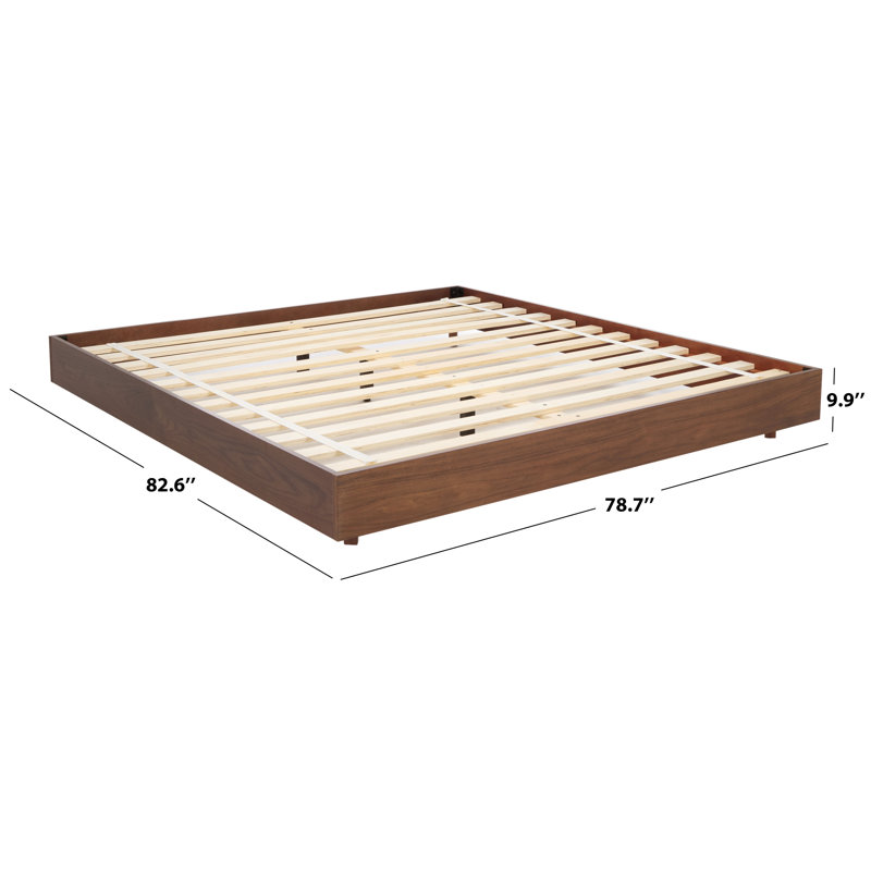 Bernadina Wood Bed Frame, King, Walnut