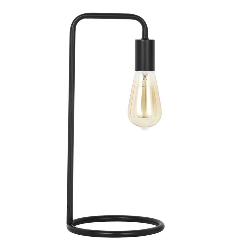 Lampe de table en métal avec base en anneau de fer noir