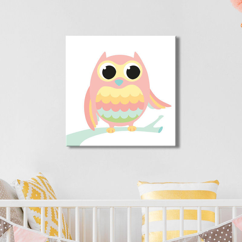 « fun aime hibou »-impression, Toile tendue, H 16 po x l 16 po x P 1 po