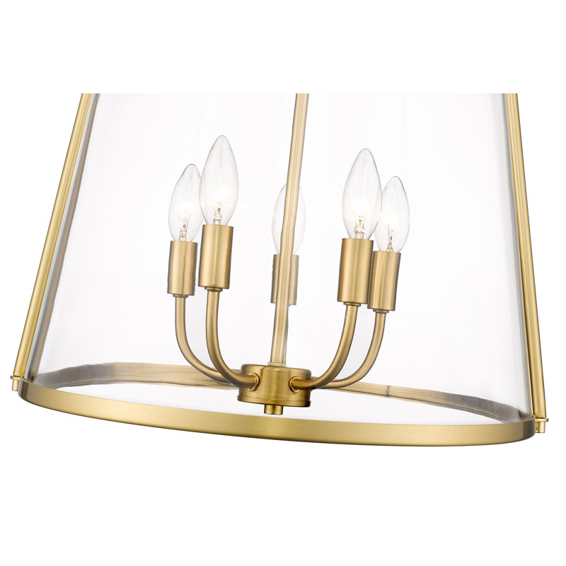 Luminaire suspendu à 5 lumières Royalston, Or moderne