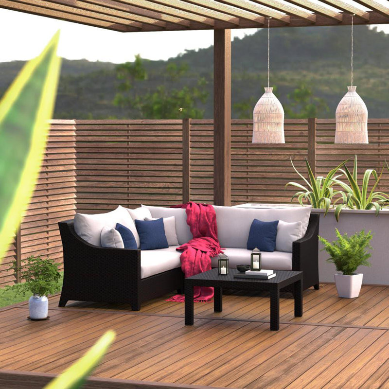 Ensemble de conversation modulaire avec coussins Sunbrella Fionnula, Toile Sunbrella® régate
