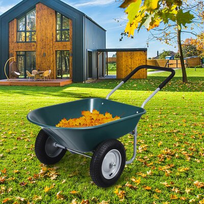 2 Tire Wheelbarrow Garden Cart Heavy-Duty Dolly Utility Cart-Green -  FRESCOLY, HT-ML-TL35154GN