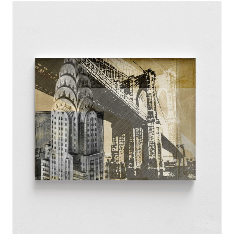 «Metropolitan Collage I» par Ethan Harper, très grande affiche de l'Empire State Building, œuvre d'art classique encadrée de New York, décor plat