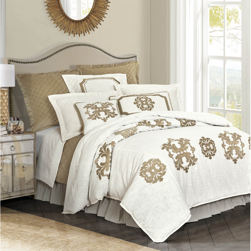 Housse de couette Madison, Housse de couette pour grand lit, Brun clair