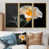Toile avec cadre flottant or