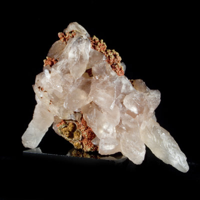 Calcite on Limonite. Mapami, Mexico