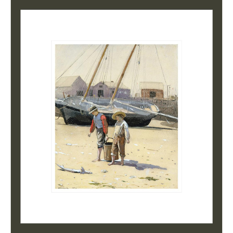 «A Basket of Clams» par Winslow Homer, impression giclée encadrée, H 15,16 po x l 13,75 po