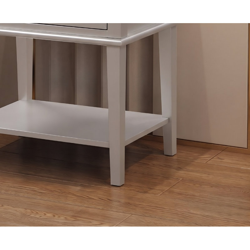 Zeist Silver Champagne Nightstand Set Of 2, Silver Champagne