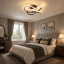 Modern 4‑Light Flower 45cm LED Semi‑Flush Mount Ceiling Light Remote-Controlled Dimmable Ceiling Lamp For Bedroom Living Room-1020471954