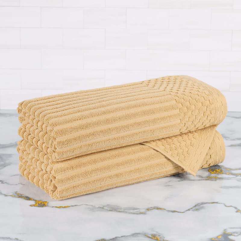 Ensemble de serviettes de bain en coton 2 pièces Soho Spa, Doré, Ensemble de 2 serviettes de bain