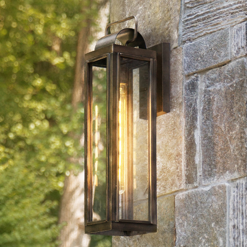 Harbor Sag Outdoor Wall Lantern, Burnished Bronze, 21.25" H x 5.5" W x 7.5" D