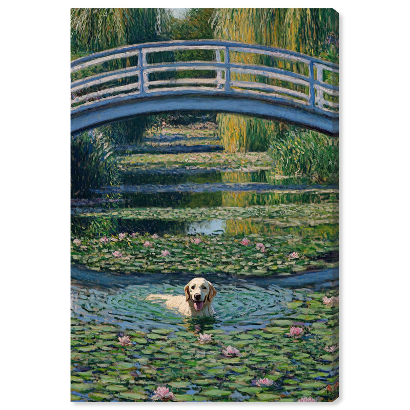 «The Pond Under the Bridge», reproduction d'art sur toile par , H 15 po x l 10 po, Toile tendue