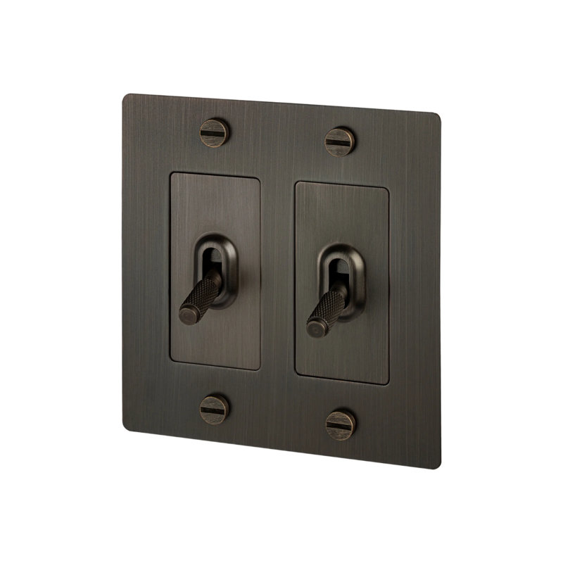 Toggle Switches Double Light Switch, Bronze