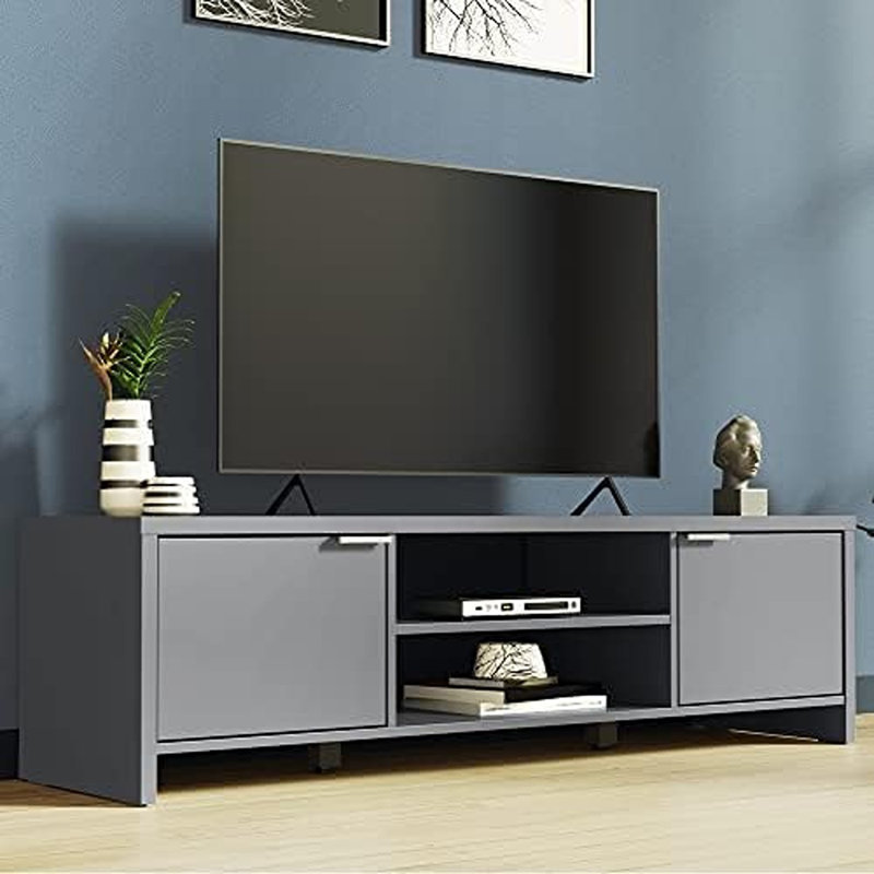 Meuble télé pour téléviseur de 65 po ou moins, gris