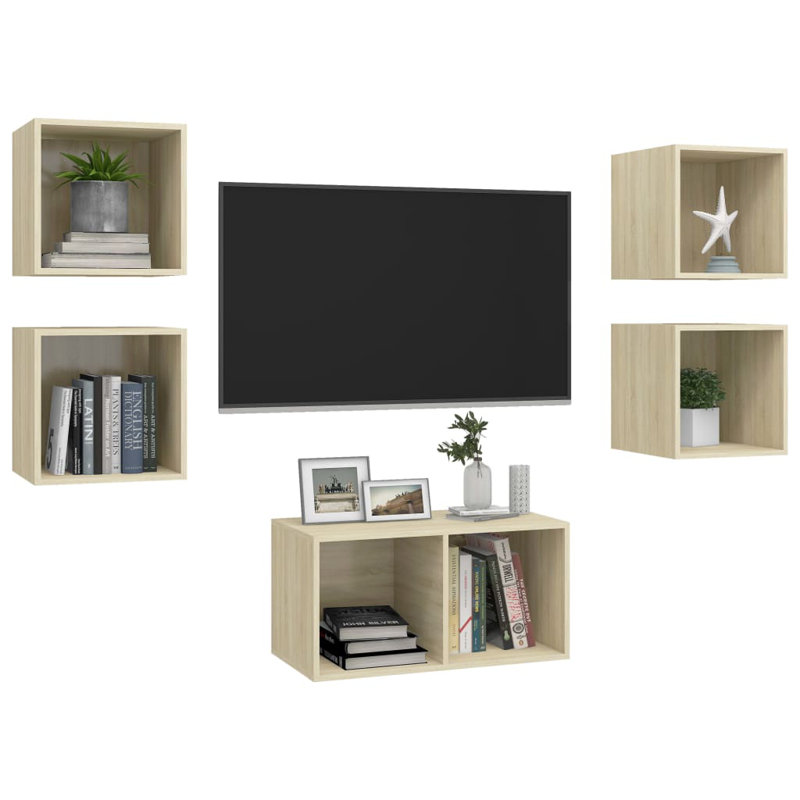 Drayon TV Stand for TVs up to 88", Sonoma Oak