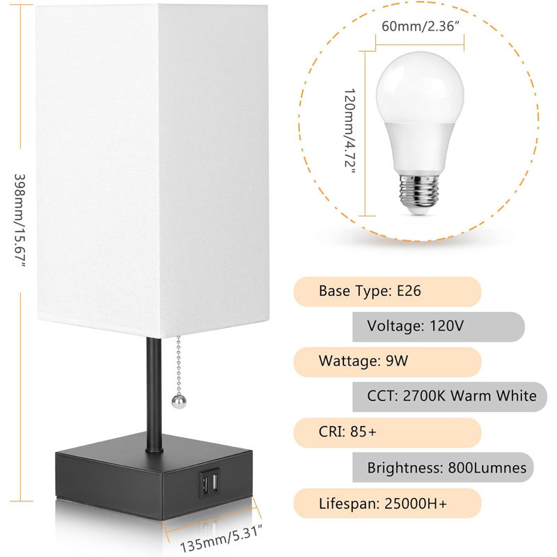 Lampe de table Reeya, Beige