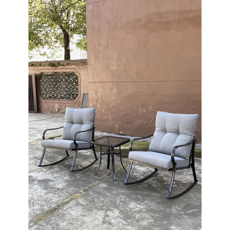 Chaise berçante et théière gris moyen, Gris moyen