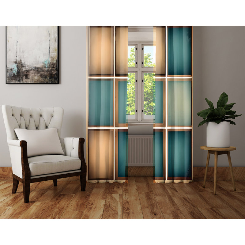 Bir Semi Sheer Curtain Pair, 56" W x 78" L