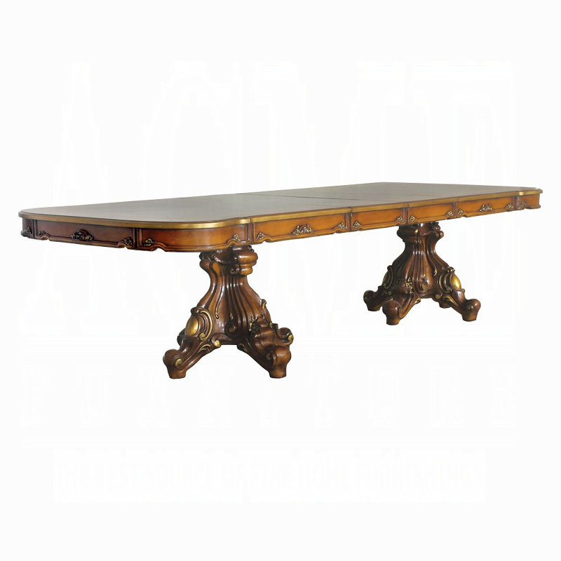 Table de salle à manger Picard, H 31 po x L 120 po x l 49 po, Brun