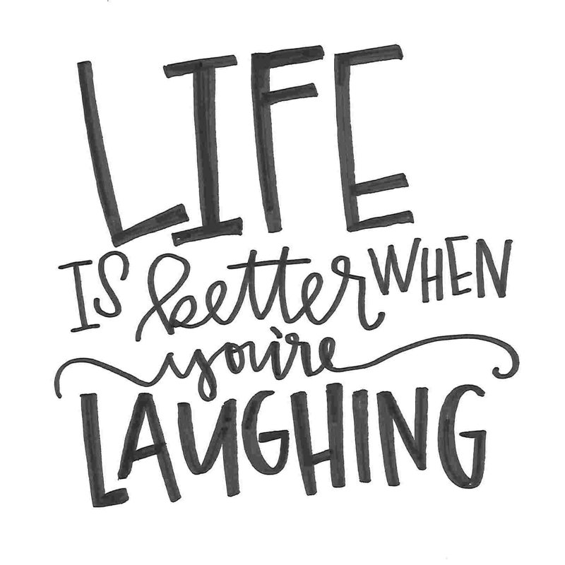 «Life Is Better When Youre Laughing 3», art textuel sur toile tendue, H 12 po x l 12 po