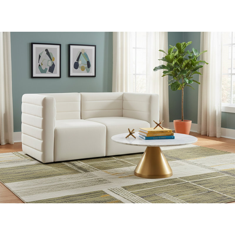Canapé modulaire Enso, Velours crème