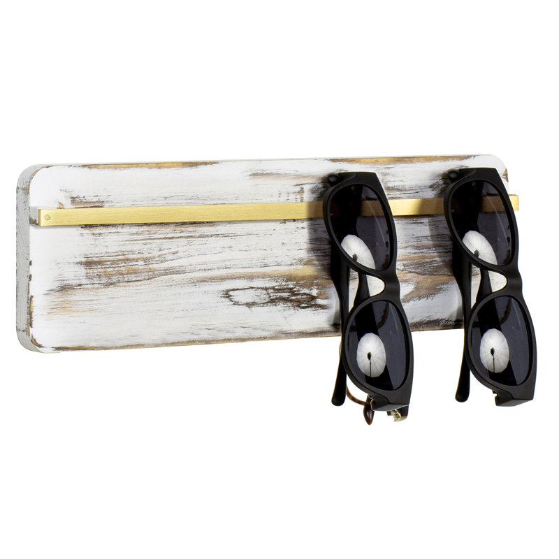 Alto Wood Sunglasses Wall Mounted Jewellery Holder, White Washed