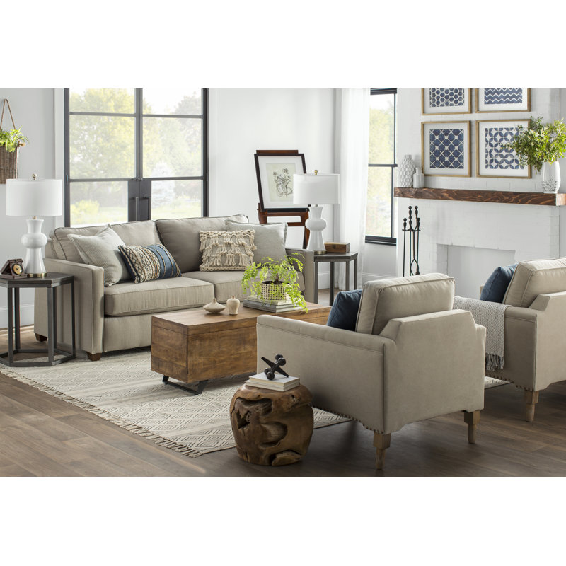 Balderas Lift Top Sled Coffee Table with Storage, Natural Brown