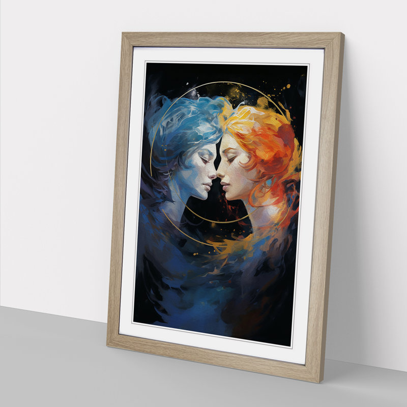 Single Picture Frame Print on Wood, 46cm H x 34cm W, Oak Framed