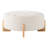 32" Round Tufted Ottoman with Solid Wood Legs-1090407908