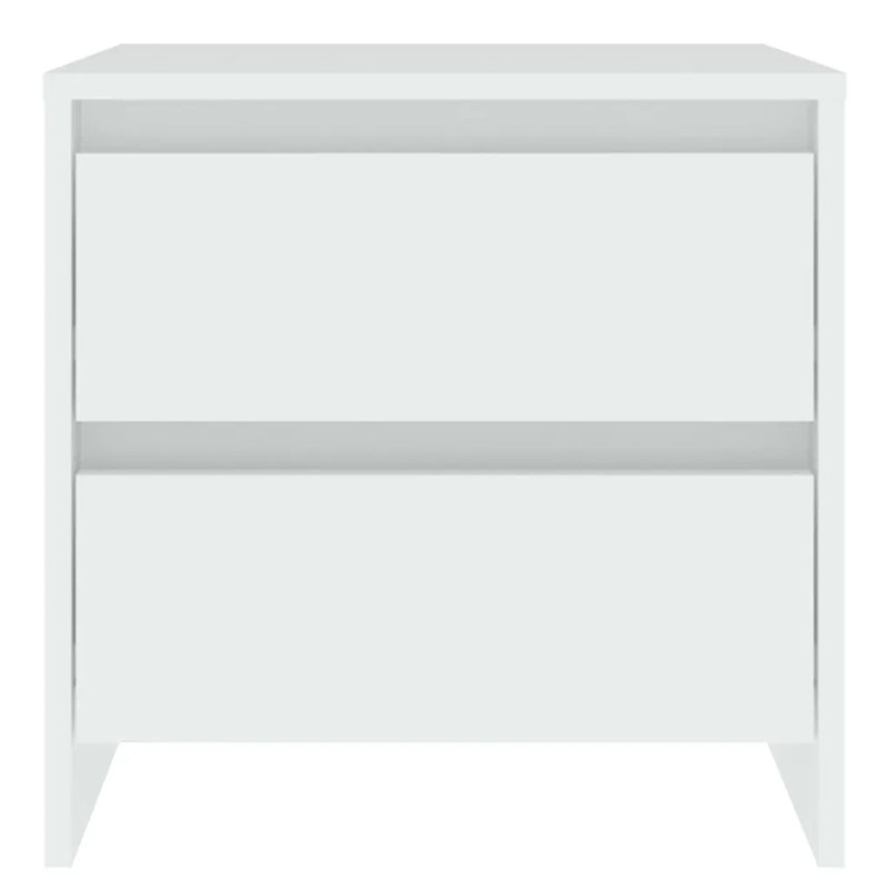 Georgan 45cm W Particle Board / Chipboard Bedside Table, White, Set of 2