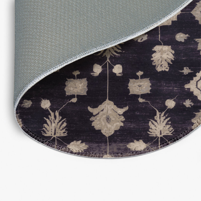 Tapis mauve intérieur et extérieur surteint, Rond 5 pi