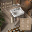 Évier de console mural 23 po avec pieds en acier inoxydable, céramique blanche, 3 trous de robinet, barre à serviettes, sans robinet et couvercle de lavabo
