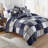 Checkerboard Indigo Cotton Quilted Patchwork Quilt Set-95751627