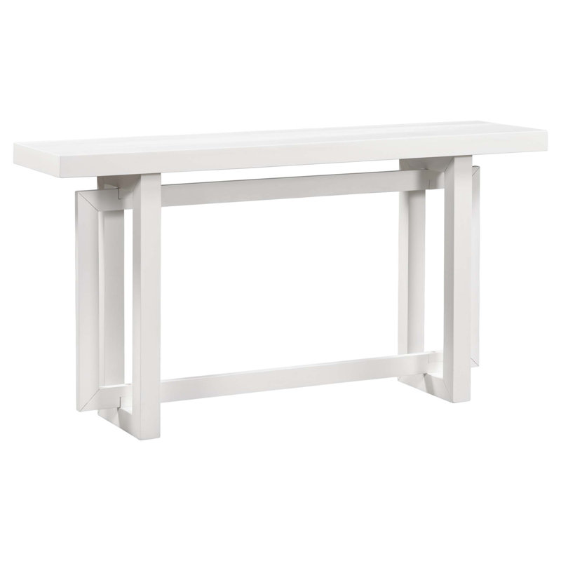 Wood Console Table with Trestle Base, Gray, Dark Gray Duplicate