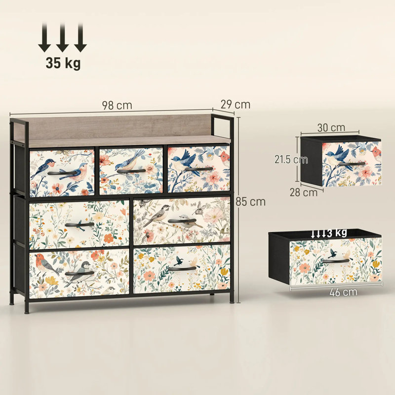 98cm W 7 - Drawer Chest of Drawers