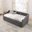 Twin Size Daybed With USB Charging & Pull-Out Extendable Bed, With Button On Back And Copper Nail On Waved Shape Arms-948942273