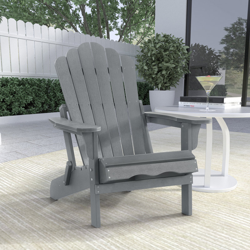 Chaise Adirondack pliante en plastique Henninger, gris