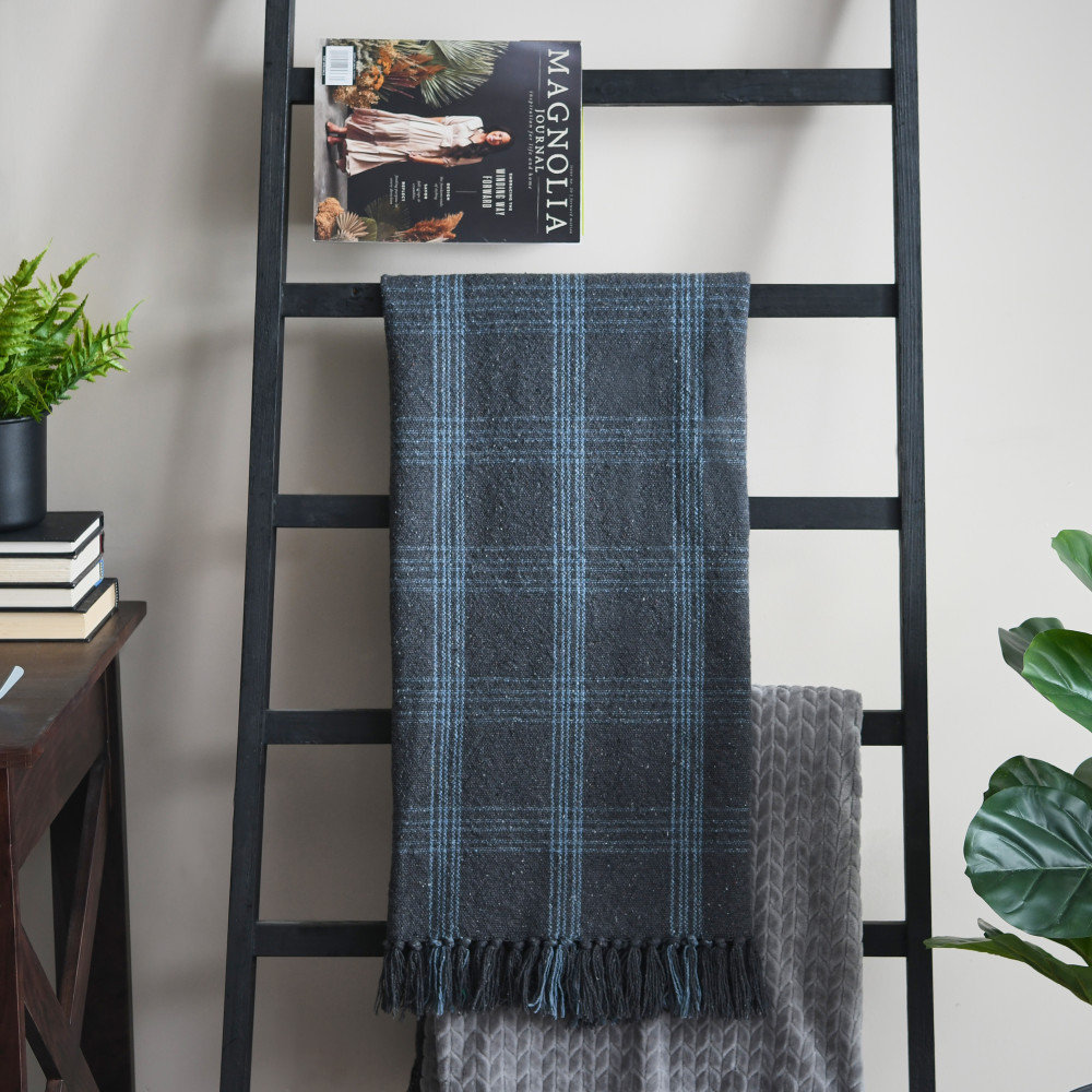 Eura Cotton Throw Blanket, Gray