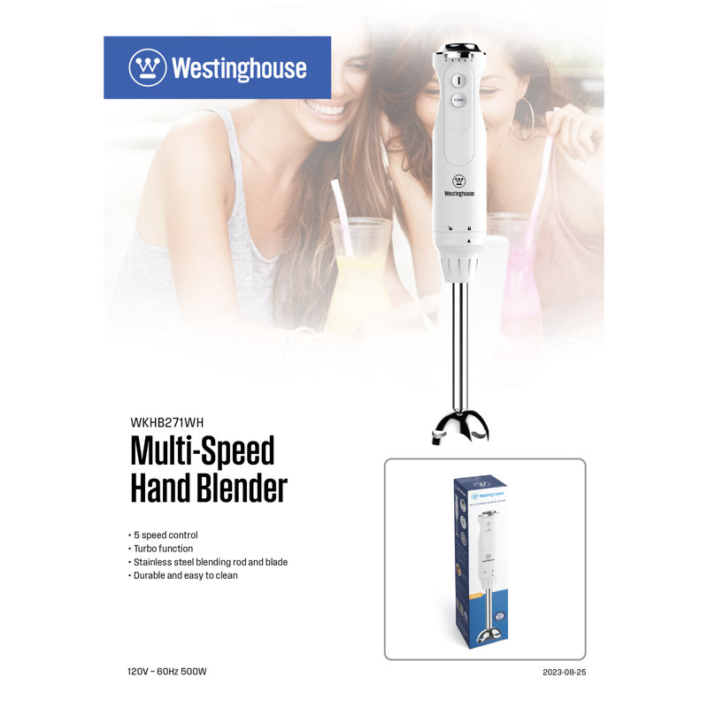 Westinghouse 50oz. Hand Immersion Blender, White