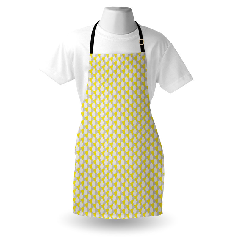 Tablier géométrique Corrigan Studio® abstrait unisexe entrelacé taille adulte gris pâle et blanc